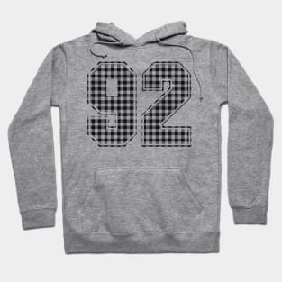 Plaid Number - 92 - Dark Hoodie